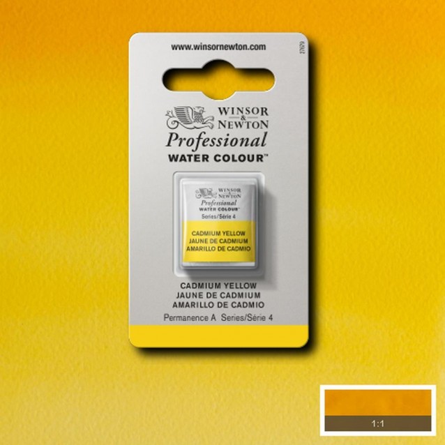 Winsor & Newton Half Pan Ακουαρέλας Professional 108 Cadmium Yellow Series 4