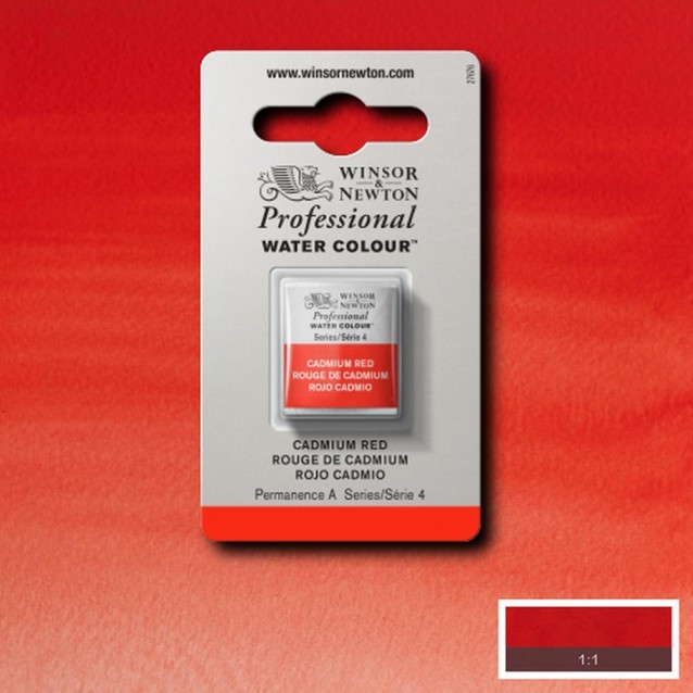 Winsor & Newton Half Pan Ακουαρέλας Professional 094 Cadmium Red Series 4