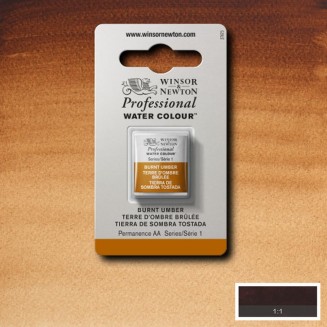 Winsor & Newton Half Pan Ακουαρέλας Professional 076 Burnt Umber Series 1