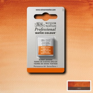 Winsor & Newton Half Pan Ακουαρέλας Professional 074 Burnt Sienna Series 1