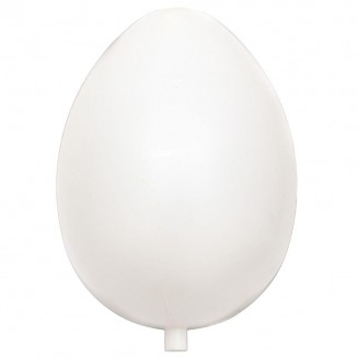 Plastic Egg 10cm with hole 12 mm white