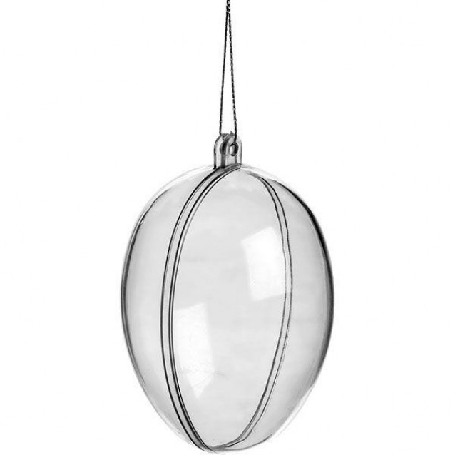 Διάφανο Πλαστικό Αποσπώμενο Αυγό 6.5x4.5cm