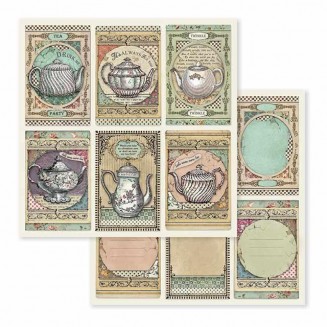 Stamperia Χαρτί Scrapbooking 30,5x30,5cm Διπλής Όψης Tea Time