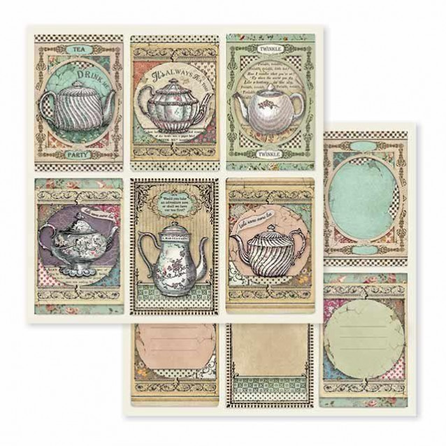 Stamperia Χαρτί Scrapbooking 30,5x30,5cm Διπλής Όψης Tea Time