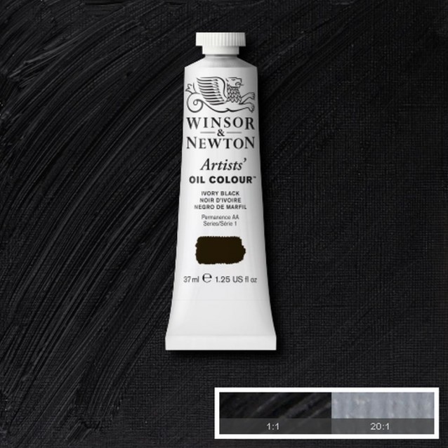 Winsor & Newton 37ml Artists Oil Series 1 Ivory Black