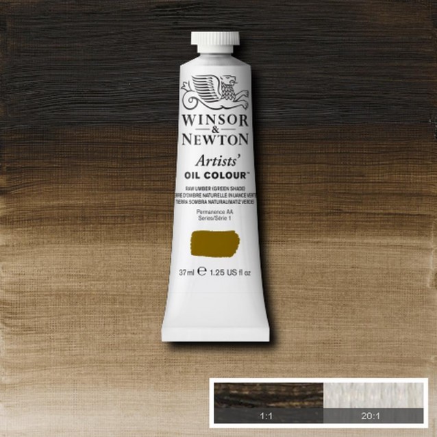 Winsor & Newton 37ml Artists Oil Series 1 Raw Umber (Green Shade)