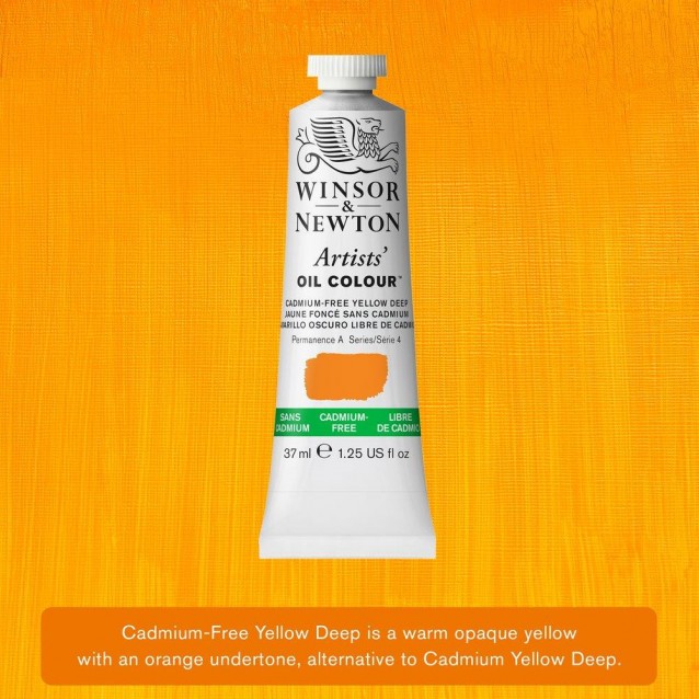 Winsor & Newton 37ml Artists Oil Series 4 Cadmium Free Yellow Deep
