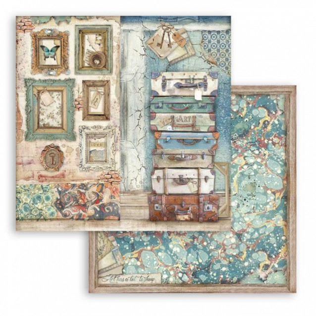 Stamperia Χαρτί Scrapbooking 30,5x30,5cm Διπλής Όψης Luggage