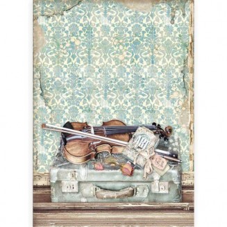 Stamperia Ριζόχαρτο Decoupage A4 (21x29,7cm) Violin and travelling