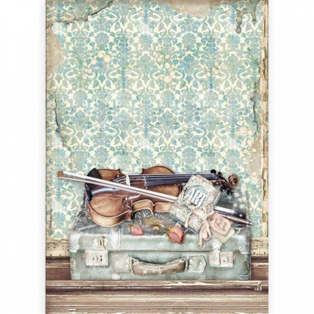 Stamperia Ριζόχαρτο Decoupage A4 (21x29,7cm) Violin and travelling