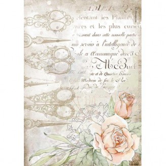 Stamperia Ριζόχαρτο Decoupage A4 (21x29,7cm) Scissors and roses