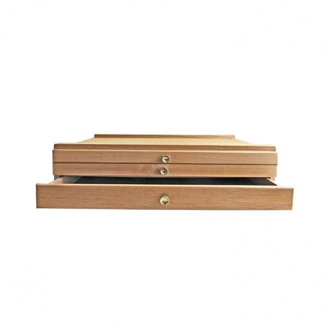 Mont Marte Ξύλινο Κούτί Αποθήκευσης Υλικών 40x25,5x10cm με 3 Συρτάρια
