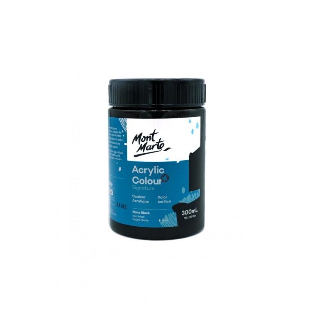 Mont Marte 300ml Studio Acrylic Mars Black