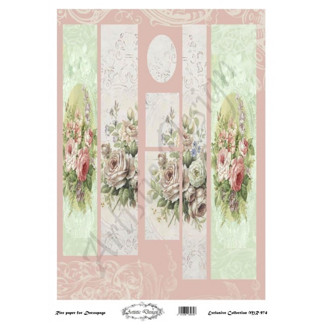 Artistic Design Ριζόχαρτο Decoupage Λαμπάδας 30x40cm MR-974