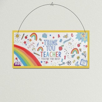 Ξύλινη Πλακέτα Thank You Teacher