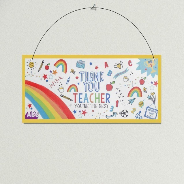 Ξύλινη Πλακέτα Thank You Teacher