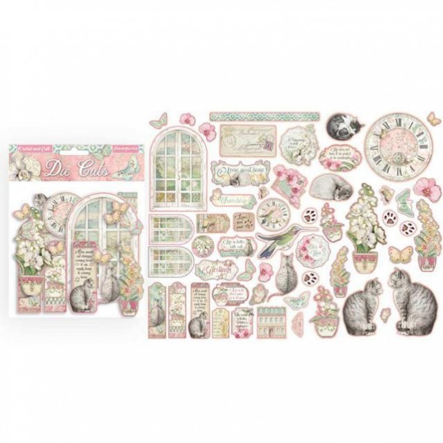Stamperia 60 Χάρτινα Διακοσμητικά Scrapbooking Orchids & Cats