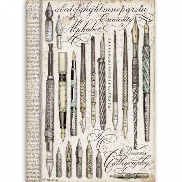 Stamperia Ριζόχαρτο Decoupage A4 (21x29,7cm) Vintage Pens