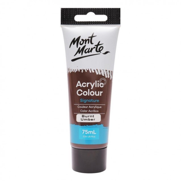 Mont Marte 75ml Studio Acrylic 27 Burnt Umber