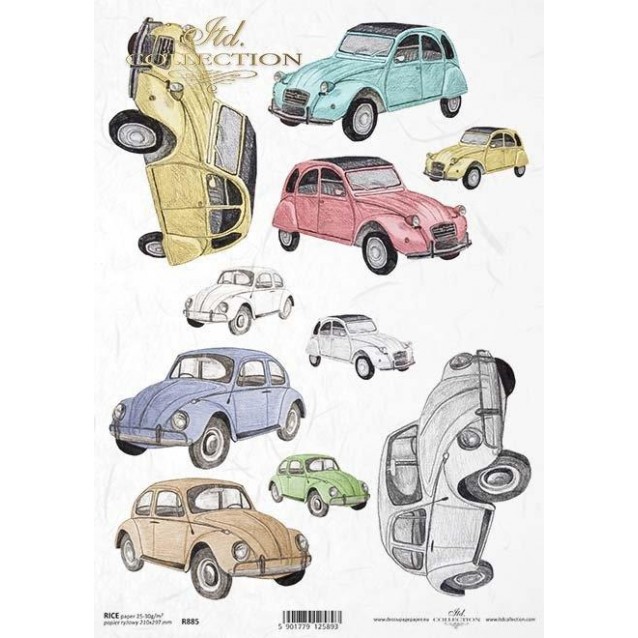 Itd. Collection Ριζόχαρτο Decoupage A4 (21x29,7cm) cm Old Cars
