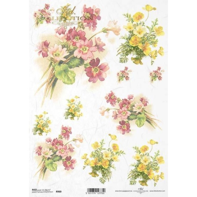 Itd. Collection Ριζόχαρτο Decoupage A4 (21x29,7cm) Flowers – Primroses