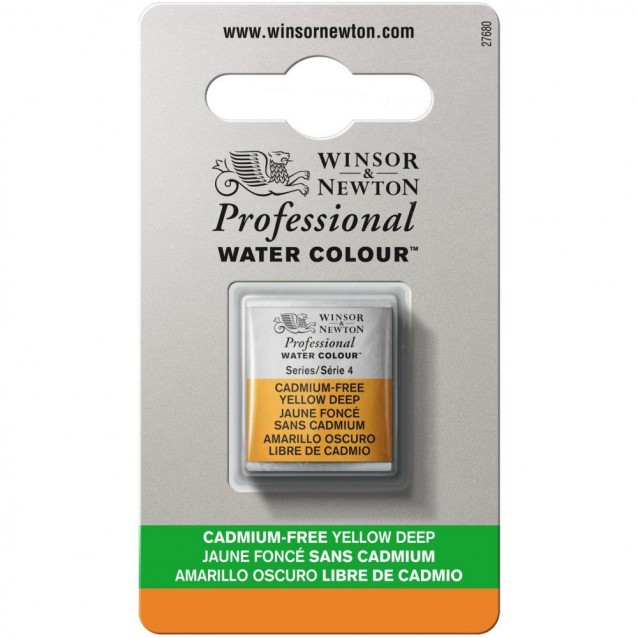 Winsor & Newton Half Pan Ακουαρέλας Professional 891 Cadmium Free Yellow Deep Series 4