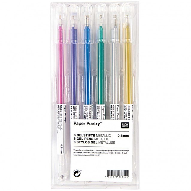 Rico Design 6 Μεταλλικοί Μαρκαδόροι Gel 0,8mm