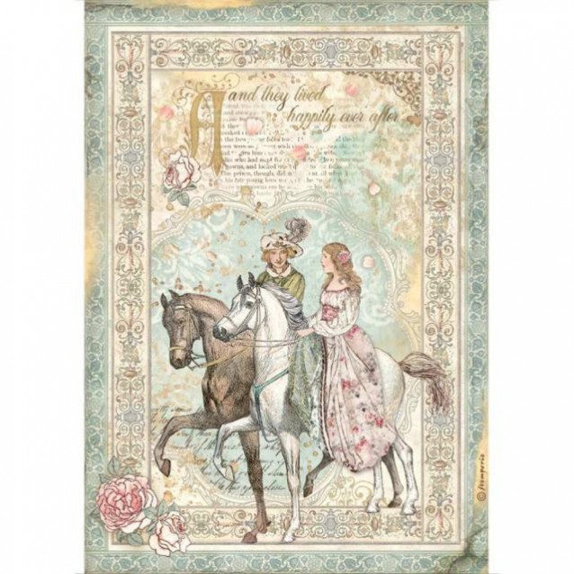 Stamperia Ριζόχαρτο Decoupage A4 (21x29,7cm) Sleeping Beauty Prince On Horse