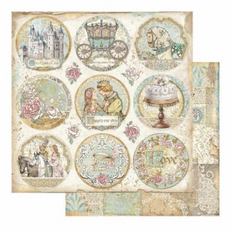 Stamperia Χαρτί Scrapbooking 30,5x30,5cm Διπλής Όψης Sleeping Beauty Rounds