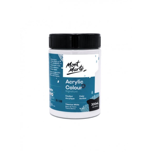 Mont Marte 300ml Studio Acrylic Titanium White