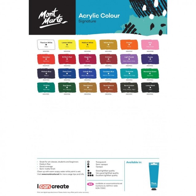 Mont Marte 75ml Studio Acrylic 22 Turquoise