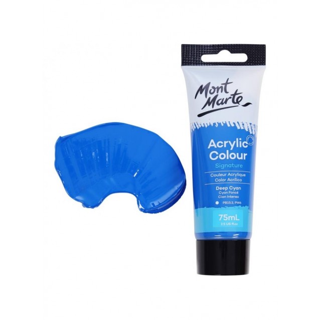 Mont Marte 75ml Studio Acrylic 18 Deep Cyan Blue