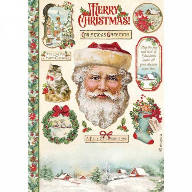 Stamperia Ριζόχαρτο Decoupage A4 (21x29,7cm) Classic Christmas Santa Claus