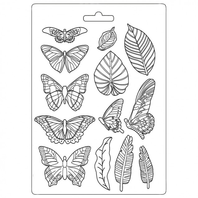 Stamperia Φόρμα Πηλού A4 Φύλλα και Πεταλούδες