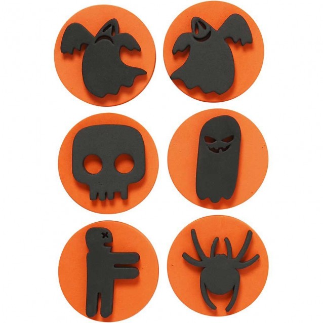 6 Αφρώδεις Στάμπες Διπλής Όψης Halloween 7,5cm