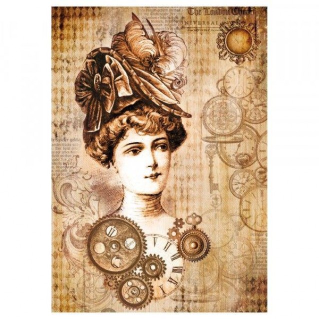 Stamperia Ριζόχαρτο Decoupage A4 (21x29,7cm) Steampunk Woman with Hat