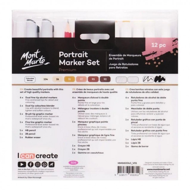 Mont Marte Portrait Marker Set 12 τεμ.