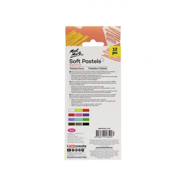 Mont Marte 12 Soft Pastels (Carres)