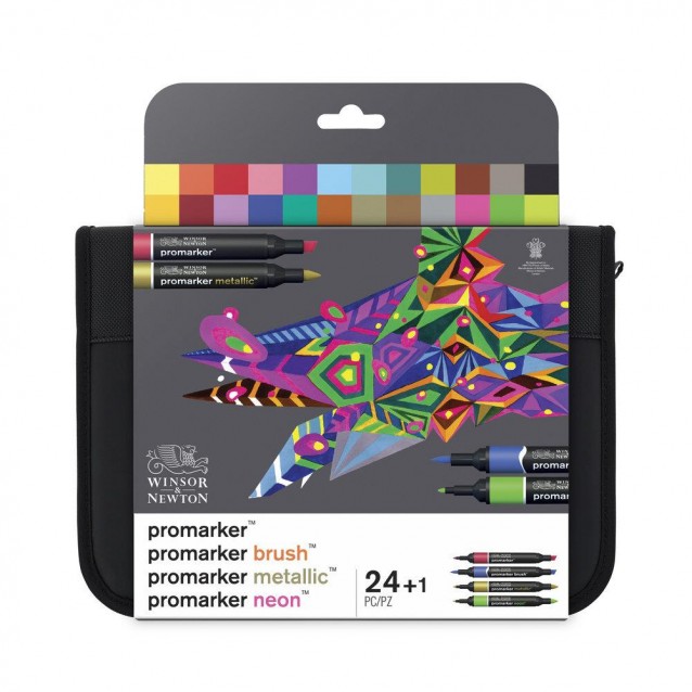 Winsor & Newton 24+1 Μαρκαδόροι Promarker Mixed σε Κασετίνα