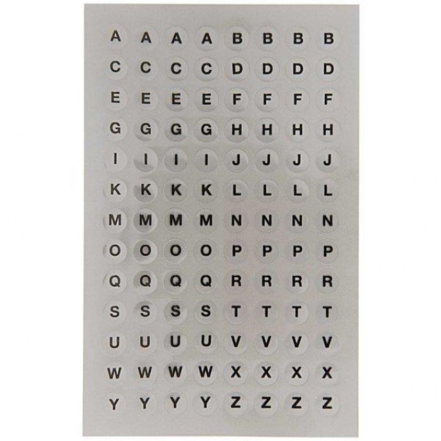 Rico Design 4 φύλλα Διάφανα Αυτοκόλλητα 9,5x19cm Λατινικά Γράμματα