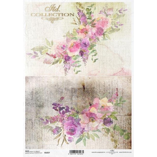 Itd. Collection Ριζόχαρτο Decoupage A4 (21x29,7cm) Pink Flowers in Background