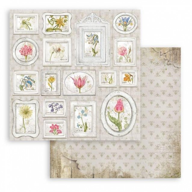 Stamperia Χαρτί Scrapbooking 30,5x30,5cm Διπλής Όψης Romantic Garden House tags