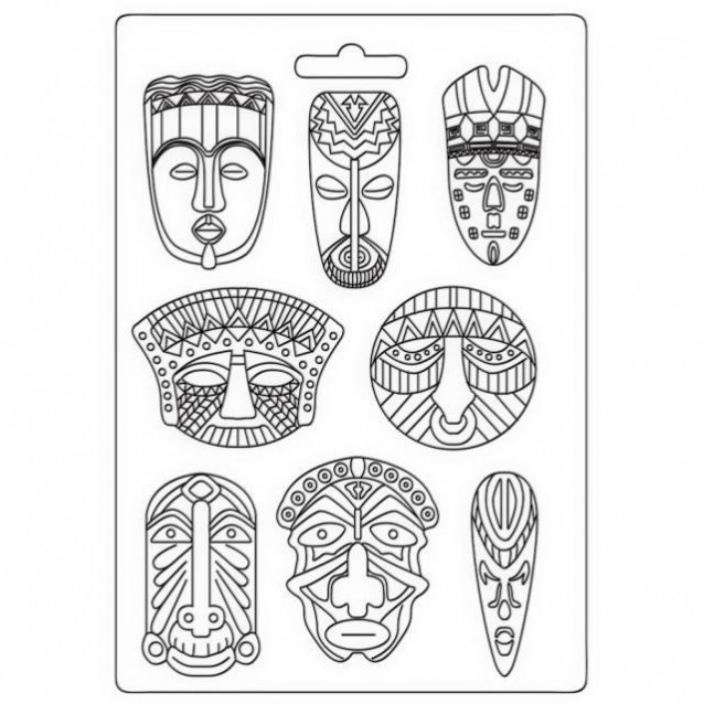 Stamperia Φόρμα Πηλού A4 Savana Tribal Masks