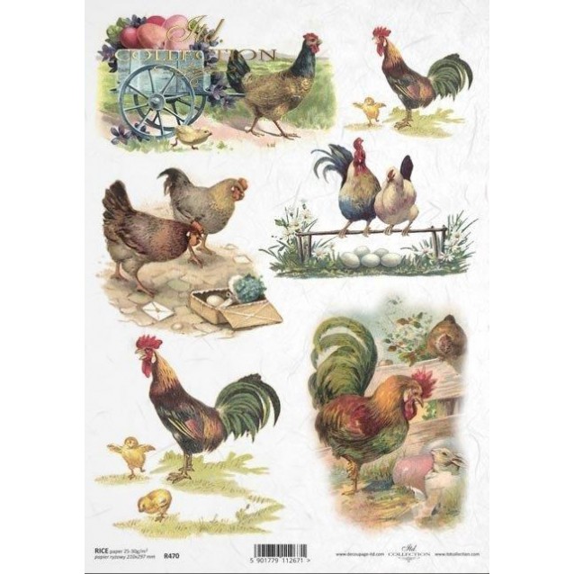 Itd. Collection Ριζόχαρτο Decoupage A4 (21x29,7cm) Easter Motifs – Chickens