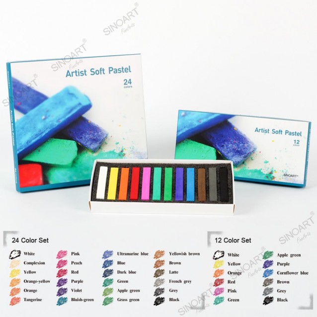 SinoArt 12 Artist Soft Pastels (Carres)