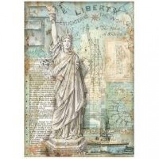 Stamperia Ριζόχαρτο Decoupage A4 (21x29,7cm) Sir Vagabond Aviator Statue of Liberty
