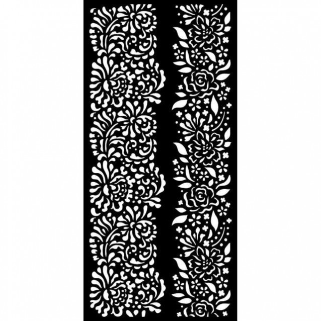 Stamperia Χονδρό Στένσιλ 0,5mm 12X25cm Garden Of Promises Borders