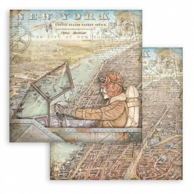 Stamperia Χαρτί Scrapbooking 30,5x30,5cm Διπλής Όψης Sir Vagabond Aviator New York