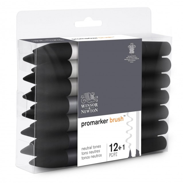 Winsor & Newton 12+1 Μαρκαδόροι Promarker Brush Neutral Tones