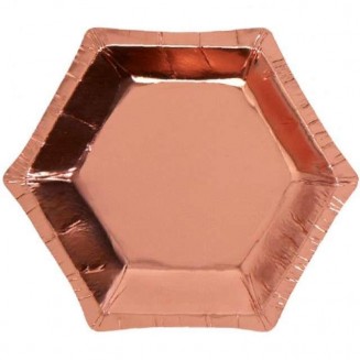 Neviti Rose Gold - 8 Εξαγωνικά Πιατάκια